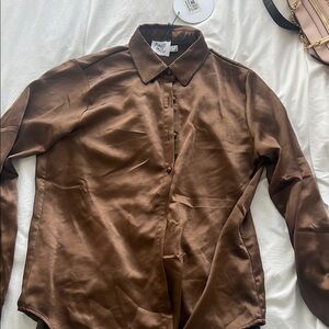 Princess Polly Satin Brown Shirt